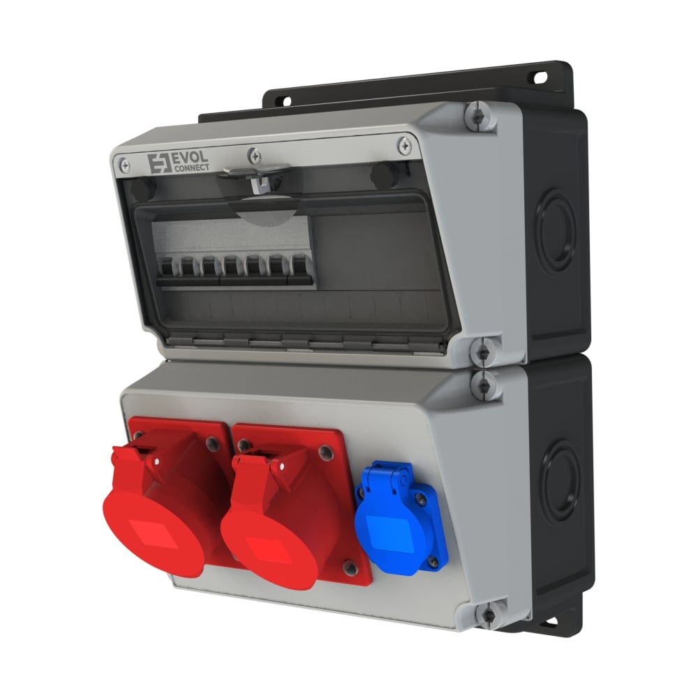 Изображение товара Навесной электрический щит BLOCKBOX EVOL 0104-005-1 с IP44/IP54, 3 розетки, 24000 Вт