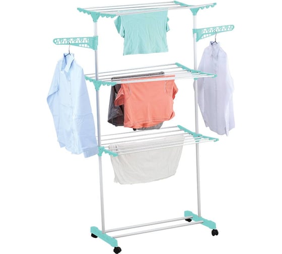 Изображение товара Сушилка для белья HOMSU на 3 полки с перекладинами для вешалок HOM-1279