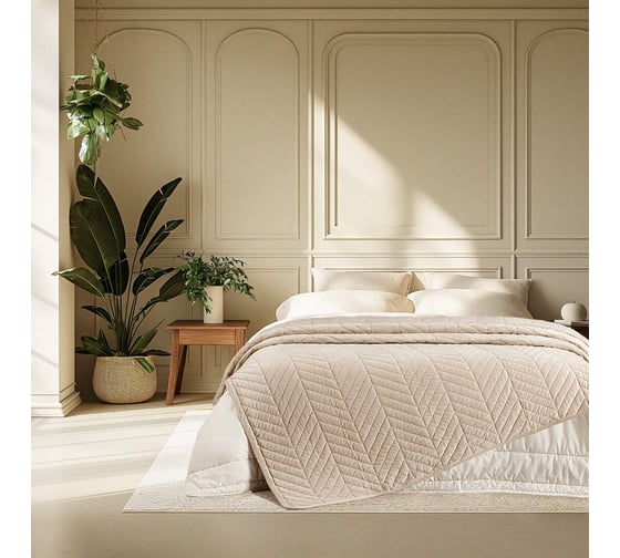 Изображение товара Покрывало The Eleventh Kingdom Евро (240x260), Бексли бежевый 11KBSP2426BE70