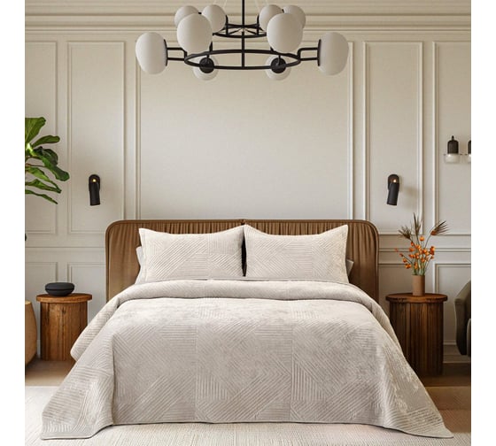 Изображение товара Покрывало The Eleventh Kingdom Евро (240x260), с наволочками 50x70 (2 шт.), Шелфорд светло-серый 11KBSP2426SH81