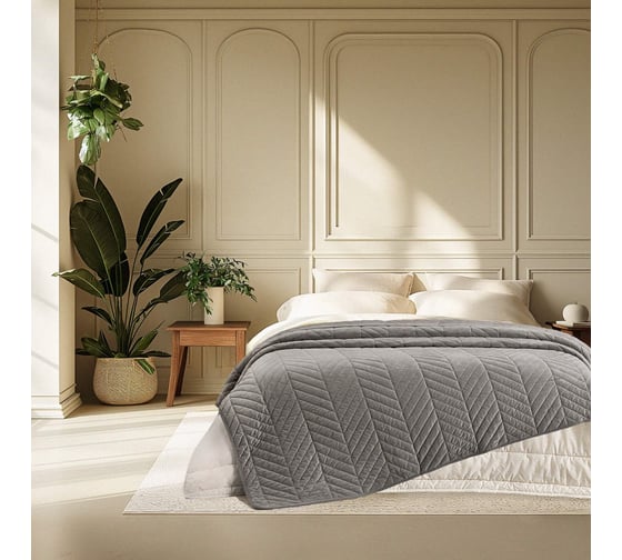 Изображение товара Покрывало The Eleventh Kingdom Евро (240x260), Бексли серый 11KBSP2426BE80