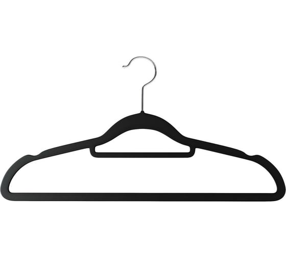 Изображение товара Противоскользящие вельветовые вешалки-плечики HOMSU набор 50 штук, черные HOM-1141