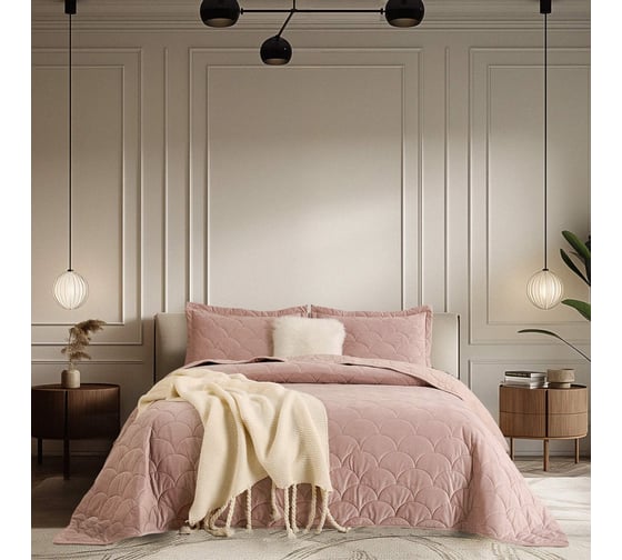 Изображение товара Покрывало The Eleventh Kingdom Евро (240x260), с наволочками 50x70 (2 шт.), Трегарон розовый 11KBSP2426TR31