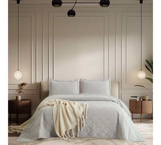 Изображение товара Покрывало The Eleventh Kingdom 1.5-спальное (160x220), с наволочкой 50x70 (1 шт.), Трегарон серебро 11KBSP1622TR83