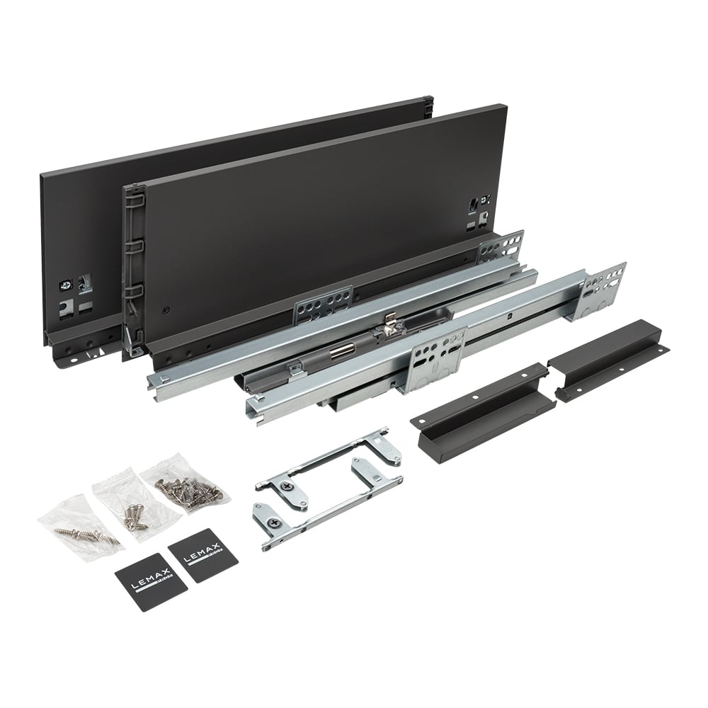 Изображение товара Комплект системы выдвижения Lemax PROF Lembox H167 L450 мм серый 2 шт