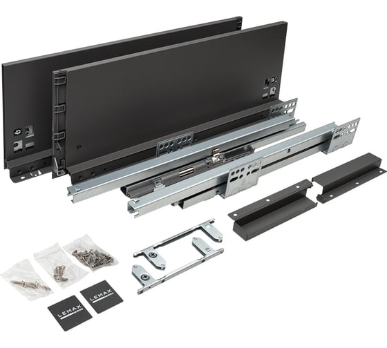 Изображение товара Комплект системы выдвижения Lemax PROF Lembox, H=167, L=450 мм, серый Lembox-167-450-GR-S