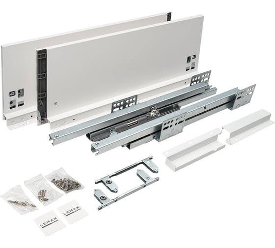 Изображение товара Комплект системы выдвижения Lemax PROF Lembox, H=167, L=450 мм, белый Lembox-167-450-WT-S