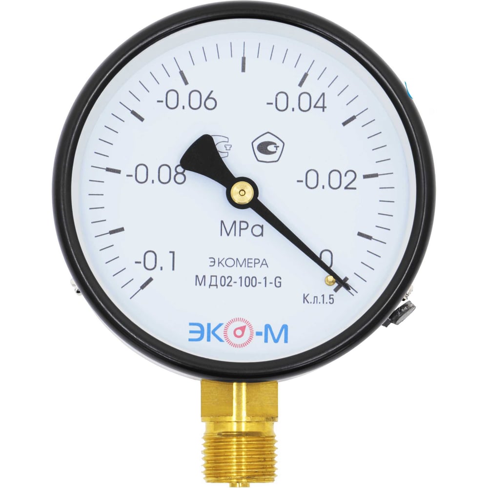 Манометр (вакуумметр) ЭКО-М Экомера МД02-100мм-G-(-0,1..0)МПа