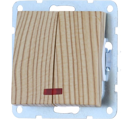 Изображение товара Выключатель 2-клавишный с индикаторами LK Studio (схема 5L) 16 A, 250 B (сосна) LK60 861225-1