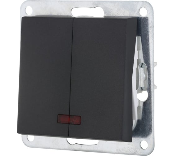 Изображение товара Выключатель 2-клавишный с индикаторами LK Studio (схема 5L) 16 A, 250 B (черный бархат) LK80 841208-1