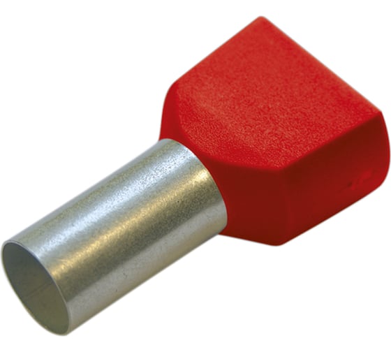 Изображение товара Конечная гильза HAUPA для двух проводов, 10/14 цвет красный упаковка 100 шт. 270798