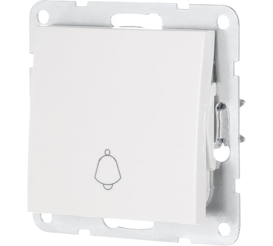 Изображение товара Выключатель-кнопка 1-клавишный (схема 1Т) с символом звонок LK Studio, 16 A, 250 B (белый) LK60 860504-1