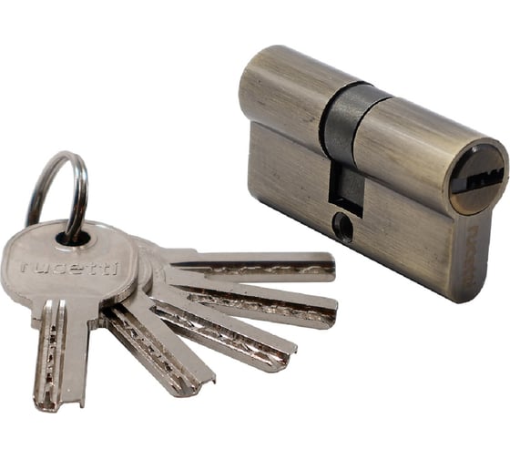 Изображение товара Ключевой цилиндр (личинка) RUCETTI HS R60C AB высокой секретности (60мм), цвет - античная бронза 9015100