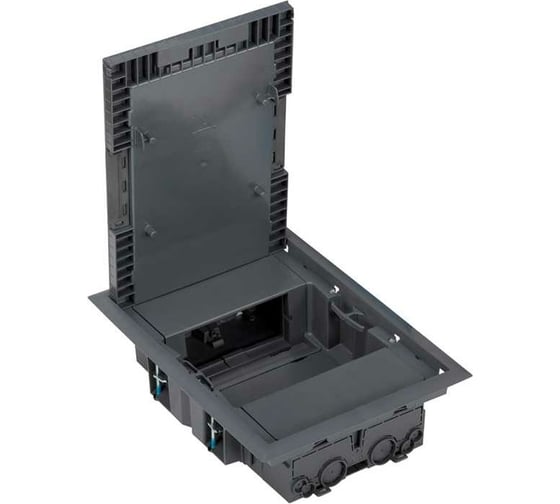 Изображение товара Люк в пол с горизонтальным подключением потребителей Simon, на 4 механизма К45, глубина 64мм, серый KF200-1