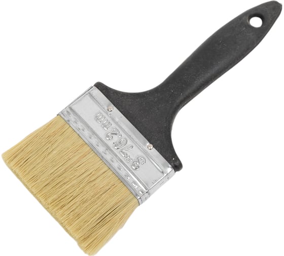 Изображение товара Плоская кисть LOM натуральная щетина, пластиковая рукоятка, 3", 75 мм 1818215