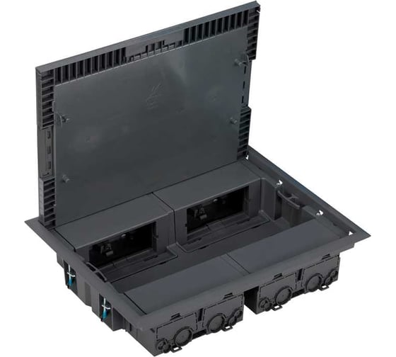 Изображение товара Люк в пол с горизонтальным подключением потребителей Simon, на 8 механизмов К45, глубина 64мм, серый KF400-1