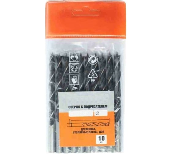 Изображение товара Сверло по дереву с подрезателем (10 шт; 5х85 мм) Novocraft BP050085