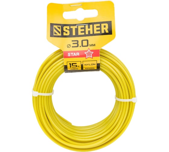 Изображение товара Леска для триммера (3.0 мм; 15 м; звезда) STEHER 75010-3.0