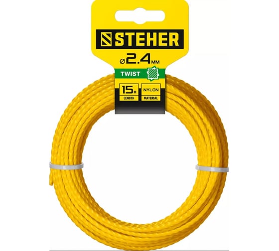 Изображение товара Леска для триммера (2.4 мм; 15 м; витой квадрат) STEHER 75020-2.4