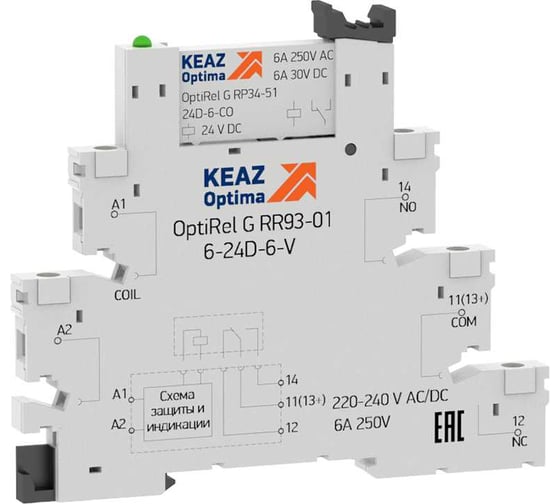 Изображение товара Релейный модуль КЭАЗ OptiRel G RM38-51-220-240U-6-V-CO-G -10шт 282947