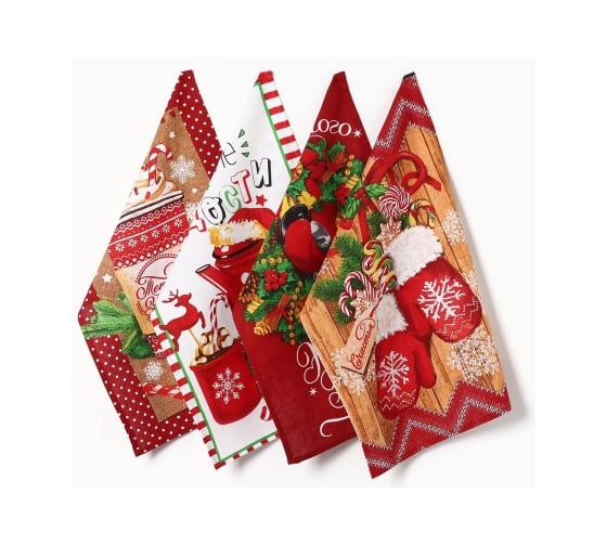 Изображение товара Набор кухонных полотенец Доляна Сказочного Нового года 35х60 см - 4 шт, 100% хлопок 6988428