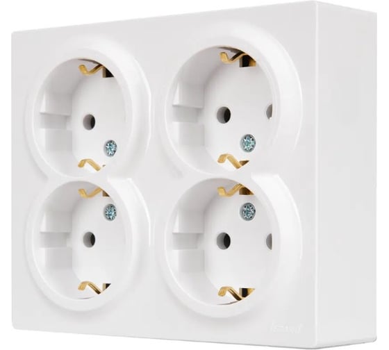 Изображение товара Розетка четверная с/з LEZARD LETO закрытый корпус ПБТ белый 752-0200-127BDP