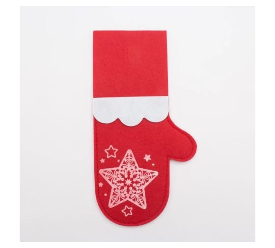 Изображение товара Набор конвертов для столовых приборов Доляна Новогодняя варежка - 4 шт 9136422