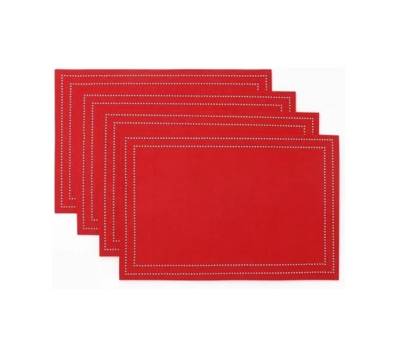 Изображение товара Набор декоративных салфеток Доляна Стиль цвет красный 30х40±5 см - 4 шт, фетр 10697275