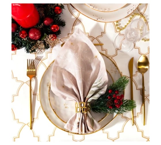 Изображение товара Набор салфеток Этель Christmas snowman 40х40см 4 шт, 100% хлопок, саржа 190 г/кв.м 7015801