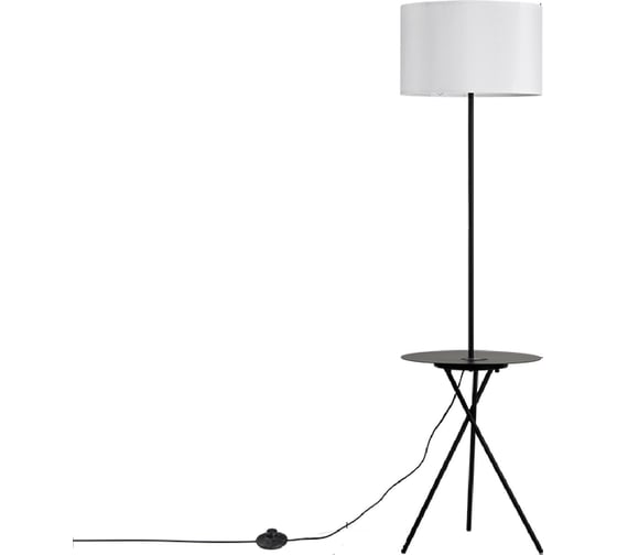 Изображение товара Светильник напольный IN HOME под лампу ТНО 04П-Е27-BW 230В полка, белый абажур, черная тренога 4690612049656