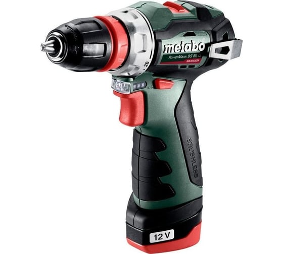 Изображение товара Аккумуляторная дрель Metabo PowerMaxx BS BL Q -шпв, бесщеточный 2x2.0Ач, кейс 601749500