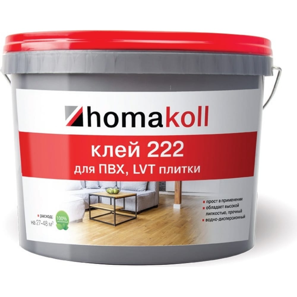 Клей для ПВХ и LVT плитки Homakoll клей водно дисперсионный homakoll для паркета 4 кг