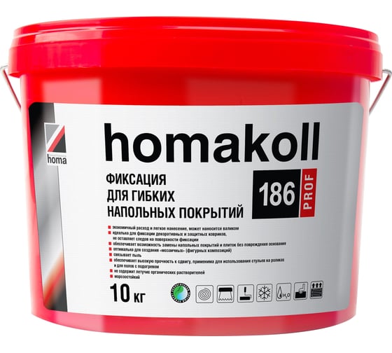 Изображение товара Морозостойкий клей фиксация Homakoll 186 Prof, 100-150 г/м2, 10 кг 115383