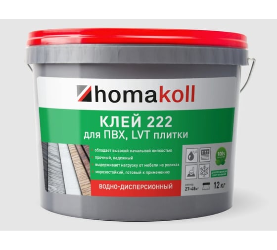 Изображение товара Клей Homakoll 222, для ПВХ и LVT плитки, 6 кг 460400