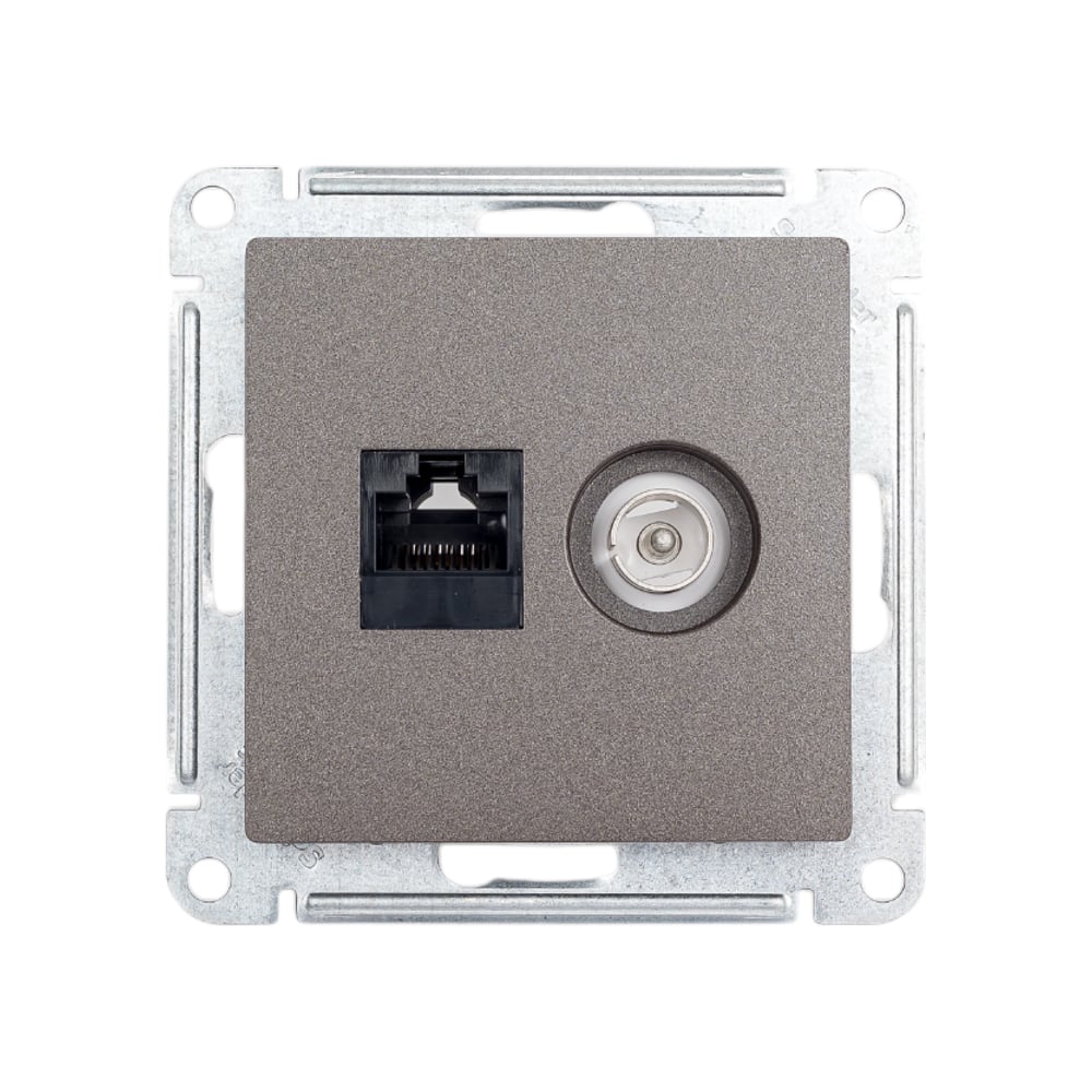 Изображение товара Розетка TV+RJ45 Systeme Electric AtlasDesign Мокко категории 5E