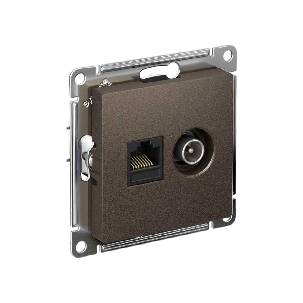 Розетка Systeme Electric TV+RJ45 Мокко категории 5E ATN000689