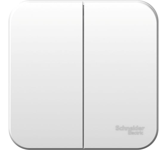 Изображение товара 2-клавишный выключатель Systeme Electric Blanca открытой установки с изолирующей пластиной Белый 10А BLNVA105011