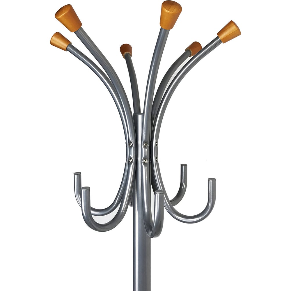 Изображение товара Вешалка-стойка BRABIX CR-8121 металл с 14 рожками и 6 крючками серебристая