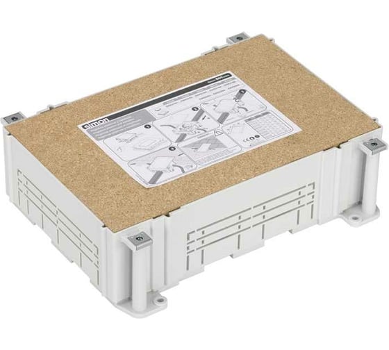 Изображение товара Монтажная коробка под люк в пол Simon, на 4 S-модуля, в бетон, глубина 80-130 мм, пластик G44