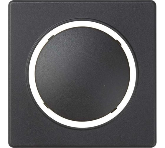 Изображение товара Накладка на светорегулятор с голубой подсветкой Simon, основной, нажимной, проходной, графит 82034-38