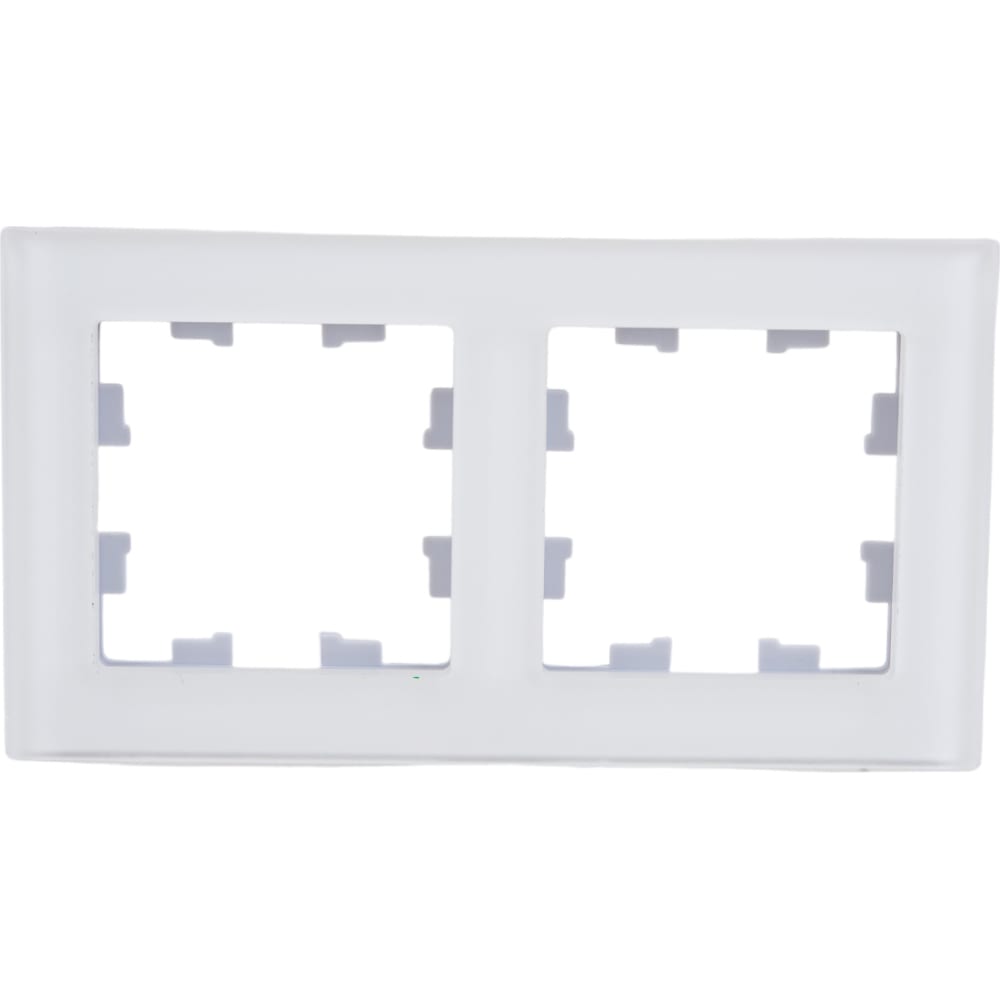 Двухместная рамка Schneider Electric, цвет белый ATN330102 матовое стекло, белая SchE - фото 1