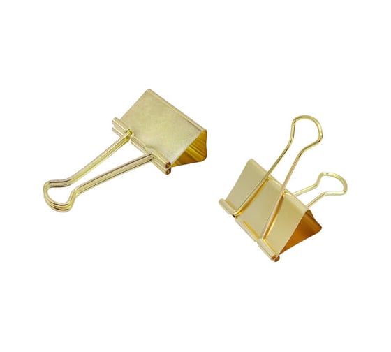 Изображение товара Золотистые зажимы для бумаг BRAUBERG EXTRA комплект 12 шт, 32 мм, на 140 листов 229587