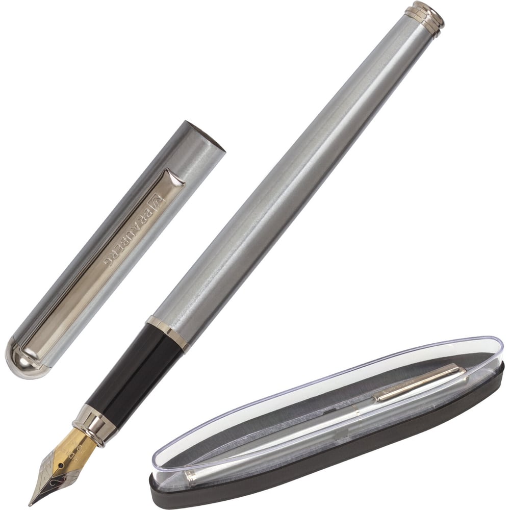 Изображение товара Подарочная перьевая ручка BRAUBERG Larghetto синяя серебристая