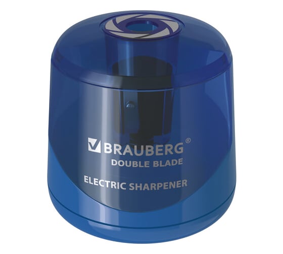 Изображение товара Электрическая точилка BRAUBERG DOUBLE BLADE двойное лезвие, питание от 2 батареек AA 229605