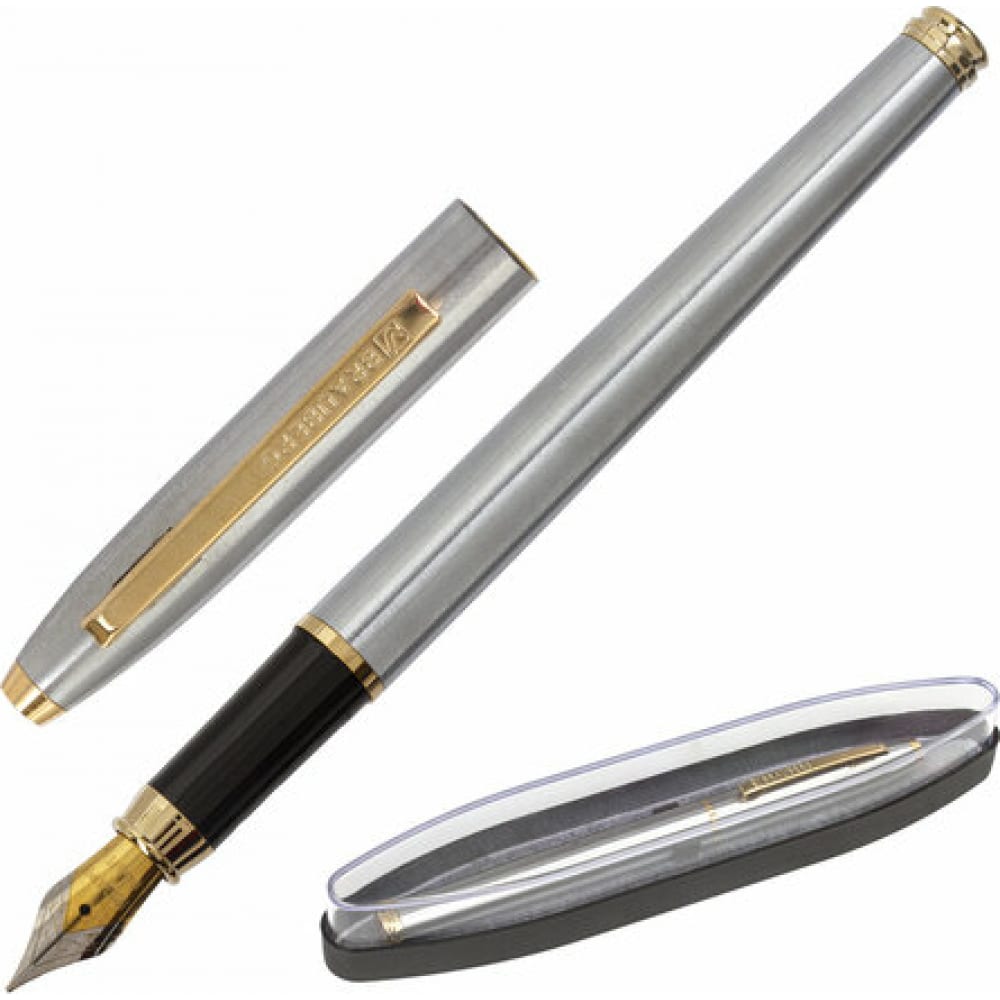 Подарочная перьевая ручка BRAUBERG origin silver m ручка перьевая