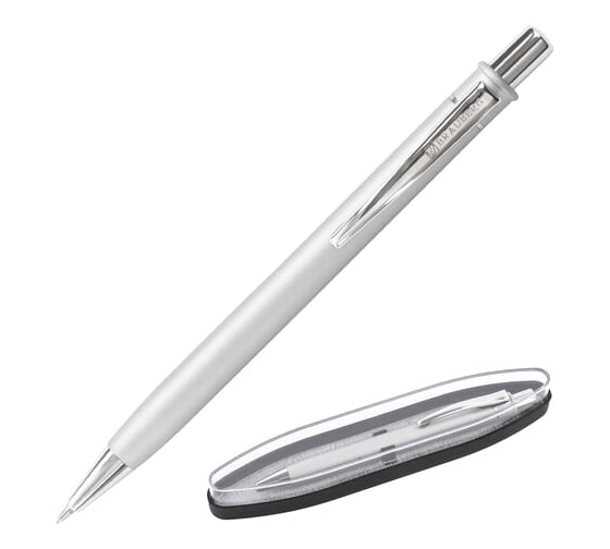 Изображение товара Подарочная шариковая ручка BRAUBERG Vocale синяя, серебристый корпус с хромом, линия 0.5 мм 143490