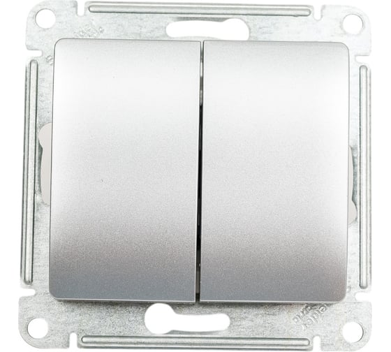 Изображение товара 2-клавишный переключатель Systeme Electric Glossa Алюминий сх.6, 10АХ GSL000365