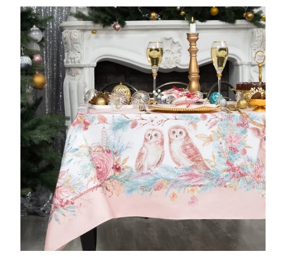 Изображение товара Набор столовый Этель Pink magic скатерть 150х220 см +/-3 см с ГМВО, салфетка 40х40 см - 12 шт, 100% хлопок 4496657