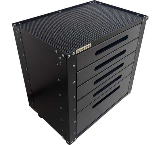 Изображение товара Инструментальная тележка Great Wolf 5 ящиков, колеса с тормозом, серая GWT-G5