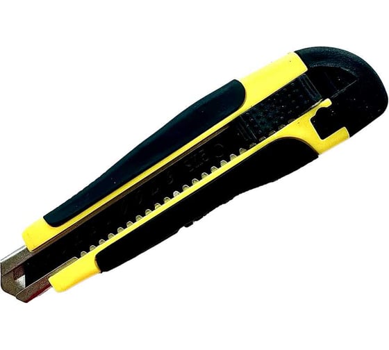 Изображение товара Нож с сегментированным лезвием Стройштуки 18 мм, прорезиненный корпус , XYN286 УТ-00032373